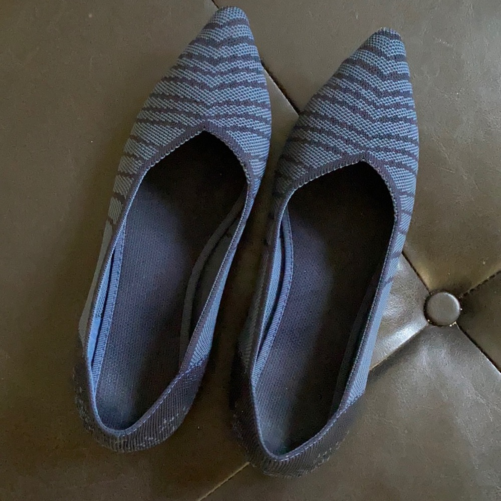 ⭐️ Ballet flats blue print point toe 9 navy blue